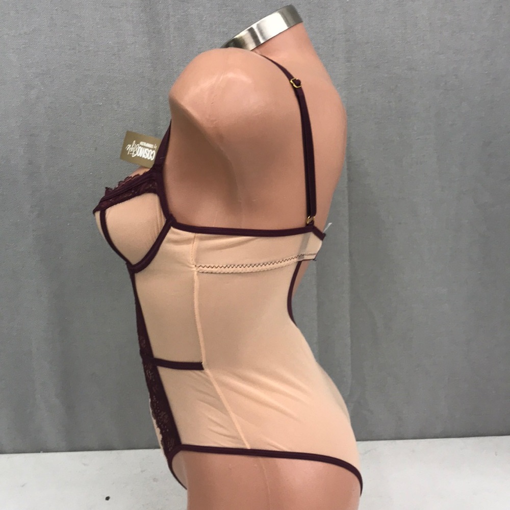 Cosmopolitan lace teddy nude/plum small - Picture 2 of 5